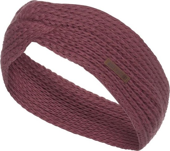 Knit Factory Joy Gebreide Dames Hoofdband - Haarband - Oorwarmers dames - Hoofdwarmer vrouwen - Hoofdband winter - Stone Red - Rood - One Size