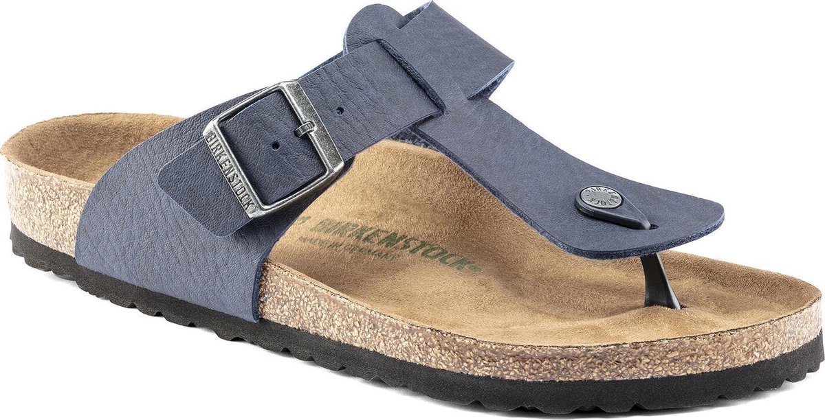 Birkenstock Medina Heren Slippers Saddle Matt Navy Regular fit | Blauw |  Gerecyclede PET flessen - Schoenen.nl