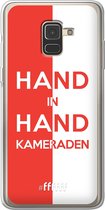 6F hoesje - geschikt voor Samsung Galaxy A8 (2018) -  Transparant TPU Case - Feyenoord - Hand in hand, kameraden #ffffff