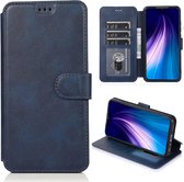 Voor Geschikt voor Xiaomi Redmi Note 8 Kalf Textuur Magnetische Gesp Horizontale Flip Leren Case met Houder & Kaartsleuven & Portemonnee & Fotolijst (Blauw)