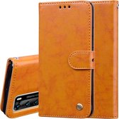 Voor Huawei P40 Business Style Oil Wax Texture Horizontal Flip Leather Case, met houder & kaartsleuven & portemonnee (bruin)