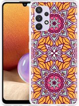 Hoesje Geschikt voor Samsung Galaxy A32 4G Sterbloem Mandala