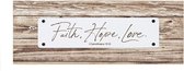 Houten staande deco faith hope love