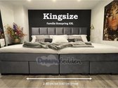 Familie Boxspring XXL 360x200 Incl 7-zones pocketvering Matrassen en Hotel Toppers KINGSIZE