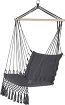 909 Outdoor - Hangstoel - Grijs - Geweven - voor Binnen en Buiten - Hout en Katoen - 115 x 60 x 90 cm