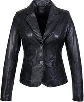 DAMES LEREN BLAZER ZWART sitana - 48