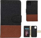 Voor iPhone 11 Splicing Color Horizontale Flip lederen tas met houder & fotolijst & kaartsleuven & portemonnee (zwart)