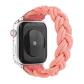 Elastische geweven horlogeband voor Apple Watch Series 6 & SE & 5 & 4 44 mm / 3 & 2 & 1 42 mm, lengte: 130 mm (watermeloenrood)
