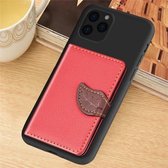 Voor iPhone 11 Pro Max Litchi-patroonkaarttas Portemonneebeugel + TPU-telefoonhoes met kaartsleuf Portemonneebeugelfunctie (rood)