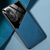 Voor Huawei nova 8 Pro 5G All-inclusive leer + beschermhoes van organisch glas met metalen ijzeren plaat (koningsblauw)