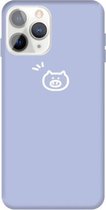 Voor iPhone 11 Pro Small Pig Pattern Colorful Frosted TPU telefoon beschermhoes (lichtpaars)