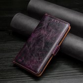 Kneedpatroon Textuur Zijgesp Horizontale lederen fliphoes met houder en kaartsleuven voor iPhone 12/12 Pro (paars)