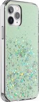 Stars Pattern Dropping Glue TPU schokbestendige beschermhoes voor iPhone 12/12 Pro (groen)