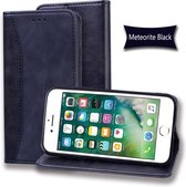 Voor iPhone 6 Business Stitching Horizontale flip lederen tas met dubbele vouw & beugel & kaartsleuven & fotolijst & portemonnee (zwart)