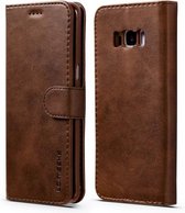 Voor Galaxy S8 Plus LC.IMEEKE horizontale lederen flip-hoes met kalfsleer, met houder en kaartsleuven en portemonnee (bruin)