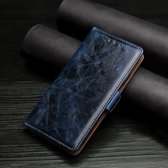 Voor Samsung Galaxy A20e Kneedpatroon Textuur Zijgesp Horizontale Flip Leren Case met Houder & Kaartsleuven (Blauw)