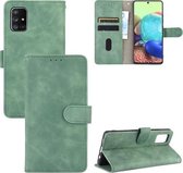 Voor Samsung Galaxy A51 5G Effen Kleur Huidgevoel Magnetische Gesp Horizontale Flip Kalfsstructuur PU Lederen Case met Houder & Kaartsleuven & Portemonnee (Groen)