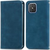 Voor Huawei Nova 8 SE Retro Skin Feel Business Magnetische Horizontale Flip Leren Case met Houder & Kaartsleuven & Portemonnee & Fotolijst (Blauw)