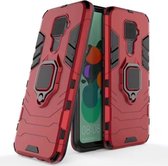 Panther PC + TPU schokbestendige beschermhoes met magnetische ringhouder voor Huawei Nova 5i Pro / Mate 30 Lite (rood)