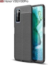 Voor Huawei Honor V30 / V30 Pro Litchi Texture TPU schokbestendig hoesje (zwart)