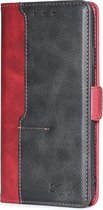 Voor Huawei Mate 30 Lite Retro Textuur Contrast Kleur Zijgesp Horizontale Flip Leren Case met Houder & Kaartsleuven & Portemonnee (Rood)