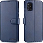 Voor Samsung Galaxy A51 AZNS Kalfsstructuur Horizontale flip lederen tas, met houder & kaartsleuven & portemonnee & fotolijst (blauw)