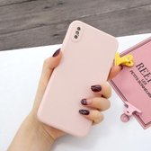 Voor iPhone XR Magic Cube Frosted Silicone Shockproof Full Coverage beschermhoes (roze)