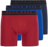 Hugo Boss 3-pack boxershorts brief - wijnrood/blauw