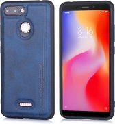 Voor Xiaomi Redmi 6 Diaobaolee schokbestendige PU + TPU beschermhoes (blauw)