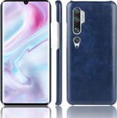 Voor Xiaomi Mi Note 10 / Note10 Pro / CC9 Pro Shockproof Litchi Texture PC + PU Case (blauw)