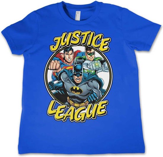 DC Comics Justice League Kinder Tshirt -S- Team Blauw