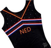 Sparkle&Dream Turnpakje Feline Nederland - CSM | maat 86 t/m 104 - voor turnen en gymnastiek