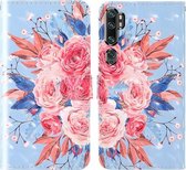 Voor Xiaomi Mi Note 10 / Note 10 Pro 3D-schilderij Gekleurd tekeningpatroon Horizontaal Flip TPU + PU-lederen hoes met houder & kaartsleuven & portemonnee & lanyard (kleurrijke bloemen)