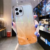 IMD Gradient Aurora Pattern Shockproof TPU beschermhoes voor iPhone 12 Pro Max (oranje)