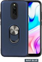 Voor Xiaomi Redmi 8360 roterende multifunctionele stent PC + TPU-hoes met magnetische onzichtbare houder (marineblauw)