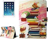 Voor iPad 9.7 (2018) & iPad 9.7 inch 2017 / iPad Air / iPad Air 2 Universeel Leuke muis en boekillustraties Patroon Horizontaal Flip Leren beschermhoes met houder en kaartsleuven