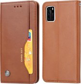 Voor Samsung Galaxy A41 (EU-versie) Kneed Huidtextuur Horizontale Flip Leren Case met Fotolijst & Houder & Kaartsleuven & Portemonnee (Bruin)