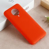 Voor xiaomi redmi k30 pro effen kleur vloeibare siliconen volledige dekking anti-fall mobiele telefoon beschermhoes (rood)