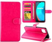 Voor OPPO Realme C11 Crazy Horse Textuur Lederen Horizontale Flip Beschermhoes met Houder & Kaartsleuven & Portemonnee & Fotolijst (Magenta)