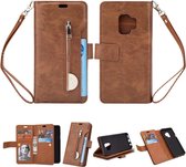 Voor Samsung Galaxy S9 Multifunctionele Rits Horizontale Flip Leren Case met Houder & Portemonnee & 9 Kaartsleuven & Lanyard (Bruin)