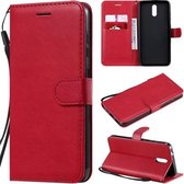 Voor Nokia 2.3 effen kleur horizontale flip beschermende lederen tas met houder & kaartsleuven & portemonnee & fotolijst & lanyard (rood)