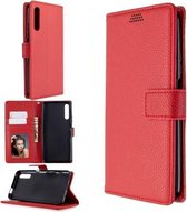 Voor Huawei P smart Pro 2019 Litchi Texture Horizontale Flip Leren Case met Houder & Kaartsleuven & Portemonnee & Fotolijst (Rood)