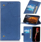 Voor Huawei Y5P / Honor 9S Koperen Gesp Retro Crazy Horse Textuur Horizontale Flip Leren Case met Houder & Kaartsleuven & Portemonnee (Blauw)