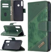 Voor Huawei Y6p Bijpassende kleur Krokodiltextuur Horizontale flip PU lederen hoes met houder & kaartsleuven & portemonnee (groen)