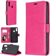 Voor Moto E6 Plus Crazy Horse Texture Horizontale Flip Leren Case met Houder & Kaartsleuven & Portemonnee & Fotolijst (Rose)