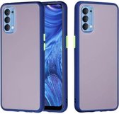 Voor OPPO Reno4 4G Skin Hand Feeling Series Schokbestendig Frosted PC + TPU beschermhoes (blauw)