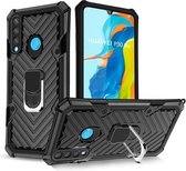 Voor Huawei P30 lite Cool Armor PC + TPU schokbestendig hoesje met 360 graden rotatie ringhouder (zwart)