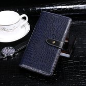 Voor Blackview A80 idewei Crocodile Texture Horizontale Flip Leather Case met houder & kaartsleuven & portemonnee (donkerblauw)
