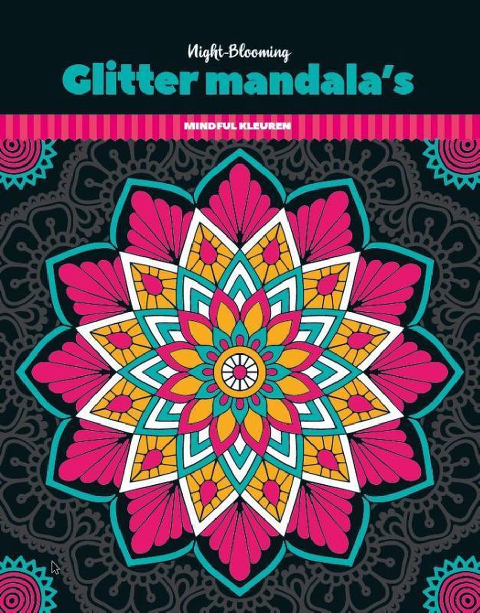Glitter kleurboek Mandala's - Night Blooming