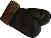 Lamsleren Wanten met Vachtje Bruin Maat 5 (XS)